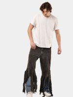 Reworked Levi’s Distressed Strip Hem Jeans – Layered Blue Denim Detail (Size 28–36) - Image 14