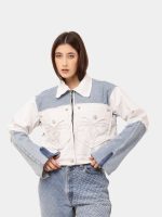 Reworked Wing Graphic Denim Jacket – Upcycled Deconstructed Patchwork - Image 15