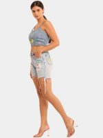 Ribbon Work Co-Ord Set – Hand-Stitched Ribbon Top & Reworked Levi’s Shorts - Image 6