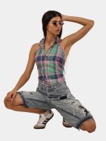 Upcycled Japanese Denim Embroidered Jorts | Floral Machine Embroidery | Statement Piece - Image 8