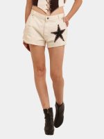 The Vintage Star Set – Reworked White Star Shorts & Color-Block Knit Chain Top - Image 5