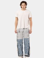 Vintage Reworked Denim Pants with Leopard Panel Detail | Upcycled Statement Wear - Image 18