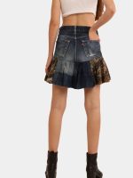 Real Tree Pleated Denim Skirt - Image 12