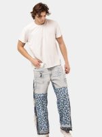 Vintage Reworked Denim Pants with Leopard Panel Detail | Upcycled Statement Wear - Image 17