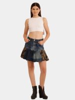 Real Tree Pleated Denim Skirt - Image 11