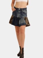 Real Tree Pleated Denim Skirt - Image 10