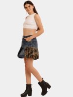 Real Tree Pleated Denim Skirt - Image 9