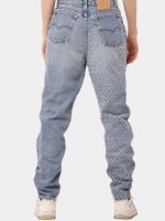 Reworked Levi’s Denim with Sashiko Embroidery – Upcycled Artisan Jeans - Image 2