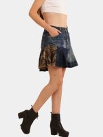 Real Tree Pleated Denim Skirt - Image 6