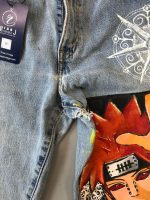 Reworked Levi’s Anime Graphic Denim Pants – Custom Streetwear (1 of a 1) - Image 4