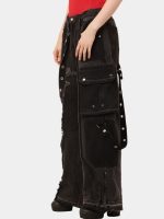 Charcoal Belt Jeans – Upcycled Utility Baggy Denim - Image 6