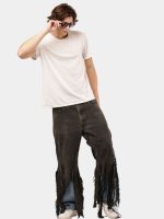 Reworked Levi’s Distressed Strip Hem Jeans – Layered Blue Denim Detail (Size 28–36) - Image 12