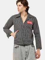 Striped Denim Workwear Jacket Shirt - Image 8