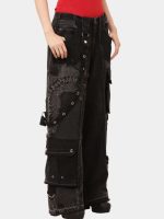 Charcoal Belt Jeans – Upcycled Utility Baggy Denim