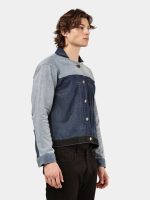 Reworked Vintage Duo-Tone Denim Jacket – Two-Wash Panel Design (S–XL) - Image 5