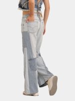 Distress Tonal Denim Set – Upcycled Top & Reworked Levi’s Panel Jeans - Image 11