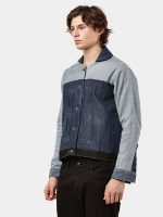 Reworked Vintage Duo-Tone Denim Jacket – Two-Wash Panel Design (S–XL) - Image 4