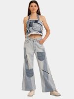Distress Tonal Denim Set – Upcycled Top & Reworked Levi’s Panel Jeans - Image 10