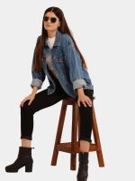 Reborn Embroidery Reworked Denim Jacket - Image 4