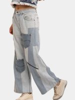 Distress Tonal Denim Set – Upcycled Top & Reworked Levi’s Panel Jeans - Image 9