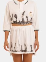 Split Splash RL Polo Co-Ord Set – Reworked Vintage Corset Ensemble - Image 4