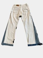 Reworked Two-Tone Denim Pants – Skull Embroidered Patchwork (One-of-One) - Image 20