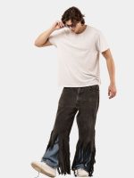 Reworked Levi’s Distressed Strip Hem Jeans – Layered Blue Denim Detail (Size 28–36) - Image 11