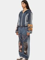 1 of 1 AW Reworked Narrative Denim Set – Unisex Upcycled Art Jacket & Wide Denim - Image 5