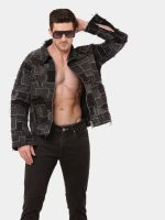 Monochrome Patch Jacket – Upcycled Panel Work Statement - Image 5