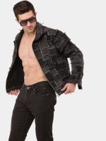 Monochrome Patch Jacket – Upcycled Panel Work Statement - Image 2