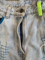 Vintage Reworked Denim Pants with Leopard Panel Detail | Upcycled Statement Wear - Image 21
