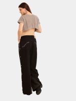 Side Floral Jean – Reworked Baggy Lee Denim with Hand Embroidery - Image 2