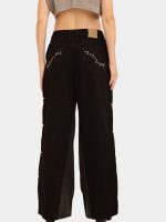 Side Floral Jean – Reworked Baggy Lee Denim with Hand Embroidery