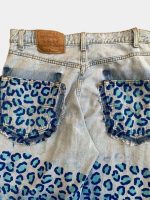 Vintage Reworked Denim Pants with Leopard Panel Detail | Upcycled Statement Wear - Image 19