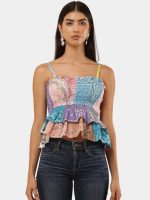 Upcycled Shirt Patchwork Peplum Top - Image 5