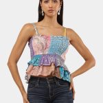 Upcycled Shirt Patchwork Peplum Top