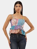 Upcycled Shirt Patchwork Peplum Top