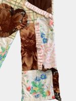 Boho Denim Set – 1 of 1 Stretch Patchwork Pleated Statement Ensemble - Image 18