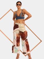 Boho Denim Set – 1 of 1 Stretch Patchwork Pleated Statement Ensemble - Image 4