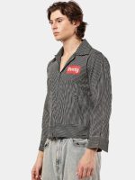 Striped Denim Workwear Jacket Shirt - Image 6