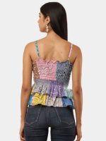 Upcycled Shirt Patchwork Peplum Top - Image 3