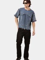 REWORKED DENIM PANEL T-SHIRT - Image 2