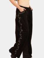 Side Floral Jean – Reworked Baggy Lee Denim with Hand Embroidery - Image 6