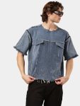REWORKED DENIM PANEL T-SHIRT