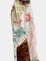 Boho Denim Set – 1 of 1 Stretch Patchwork Pleated Statement Ensemble - Image 13