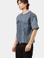 REWORKED DENIM PANEL T-SHIRT - Image 5