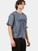 REWORKED DENIM PANEL T-SHIRT - Image 4