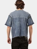 REWORKED DENIM PANEL T-SHIRT - Image 3
