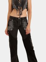 The Gothic Bandana Corset – Reworked Bandana & Vintage Black Denim - Image 8