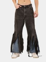 Reworked Levi’s Distressed Strip Hem Jeans – Layered Blue Denim Detail (Size 28–36) - Image 9